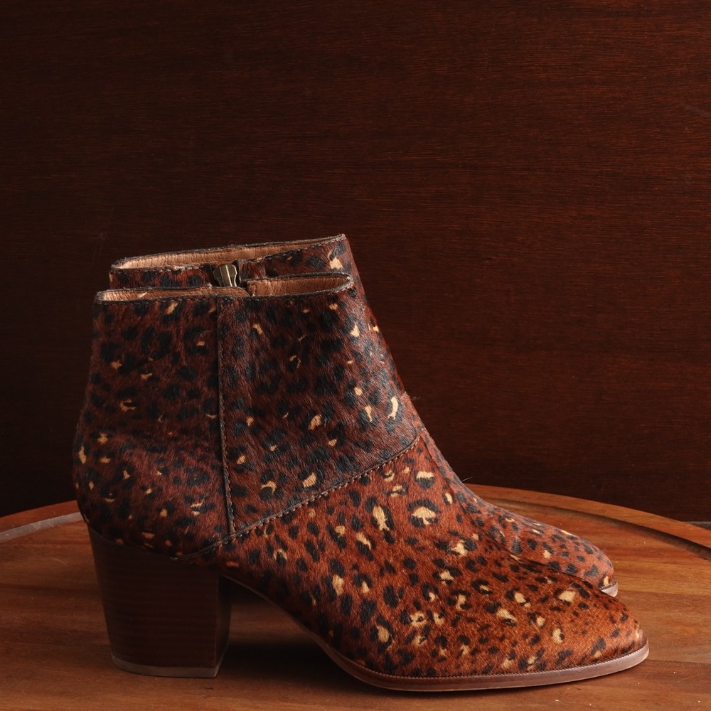 Madewell Boots WMS SZ 8.5 Brown Rosie Calf Hair Leopard Western Coastal Cowgirl